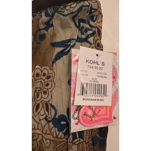 NWT Y2K Heart Soul Patchwork Maxi Skirt Elastic Waist Size XL Juniors Blue/Green - Picture 4 of 5